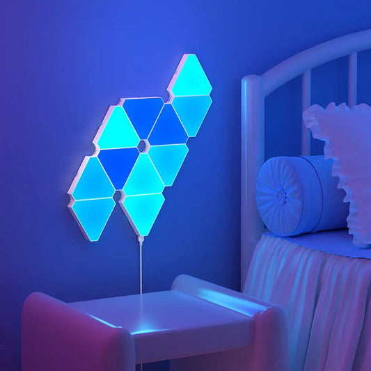 RGB Triangular LED Game Room Ambience  Wall Lamps - Vivid Setups