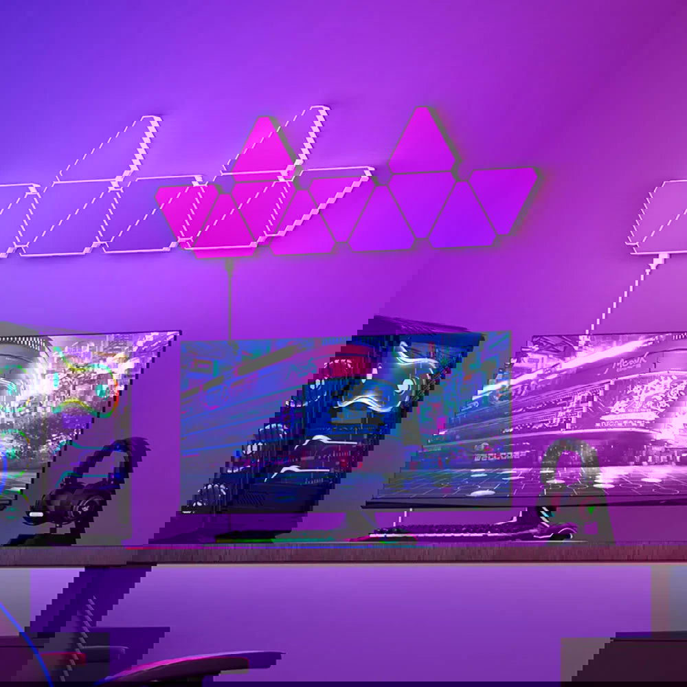 RGB Triangular LED Game Room Ambience  Wall Lamps - Vivid Setups