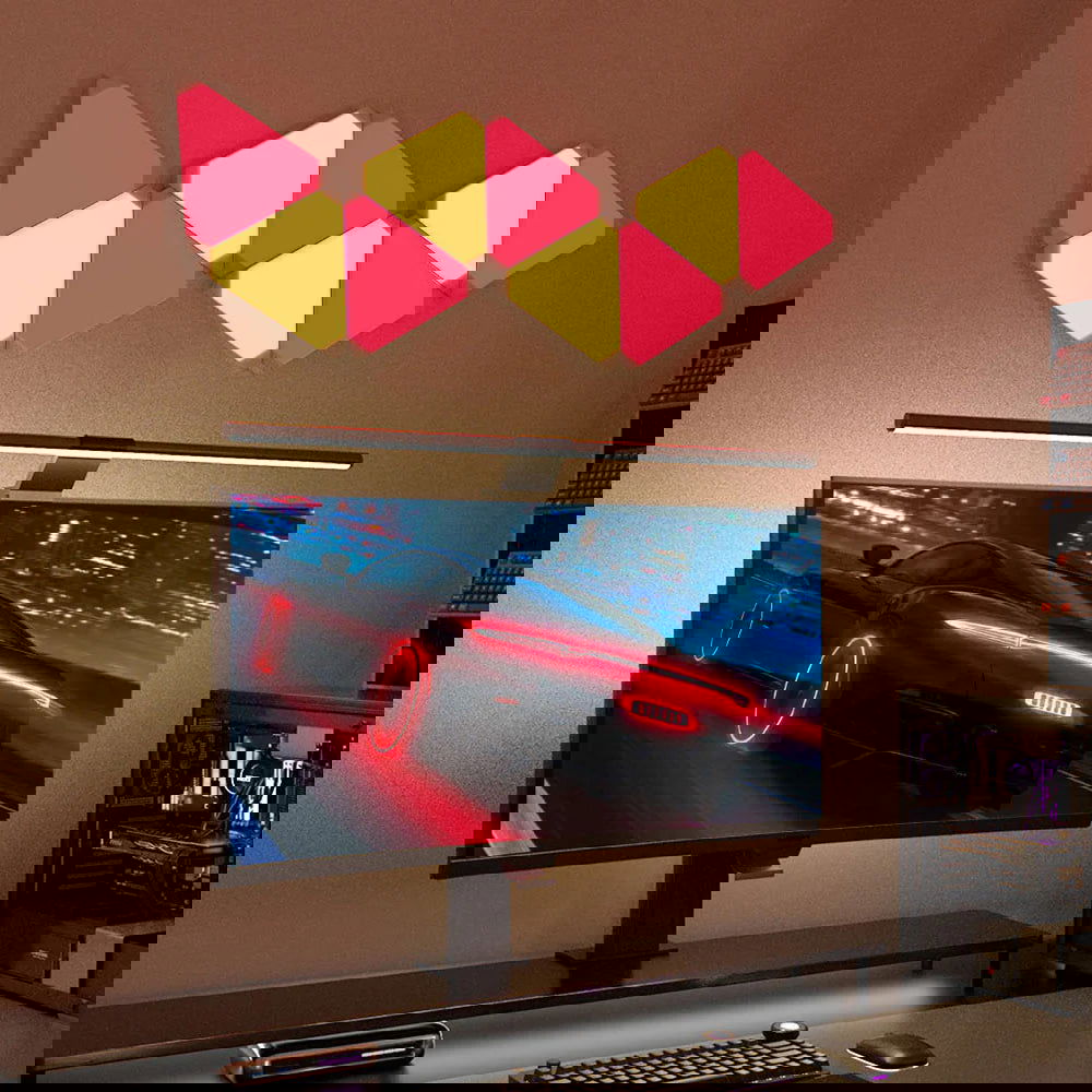 RGB Triangular LED Game Room Ambience  Wall Lamps - Vivid Setups