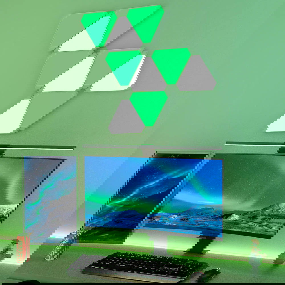 RGB Triangular LED Game Room Ambience  Wall Lamps - Vivid Setups