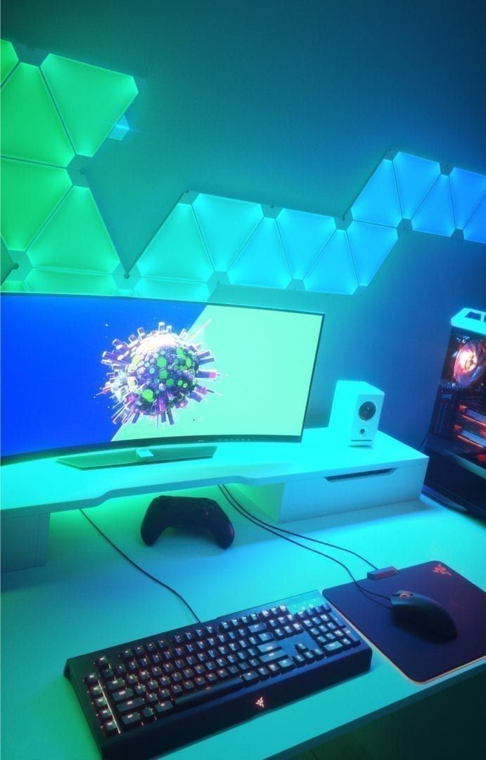 RGB Triangular LED Game Room Ambience  Wall Lamps - Vivid Setups