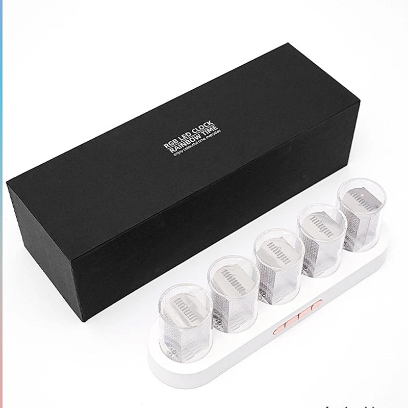 RGB Tube LED Desk Clock - Vivid Setups