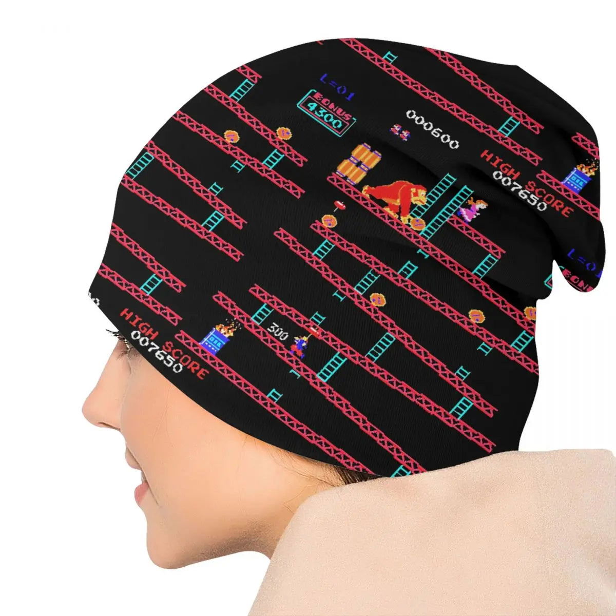 Retro Arcade Beanie Skull Hat - Vivid Setups