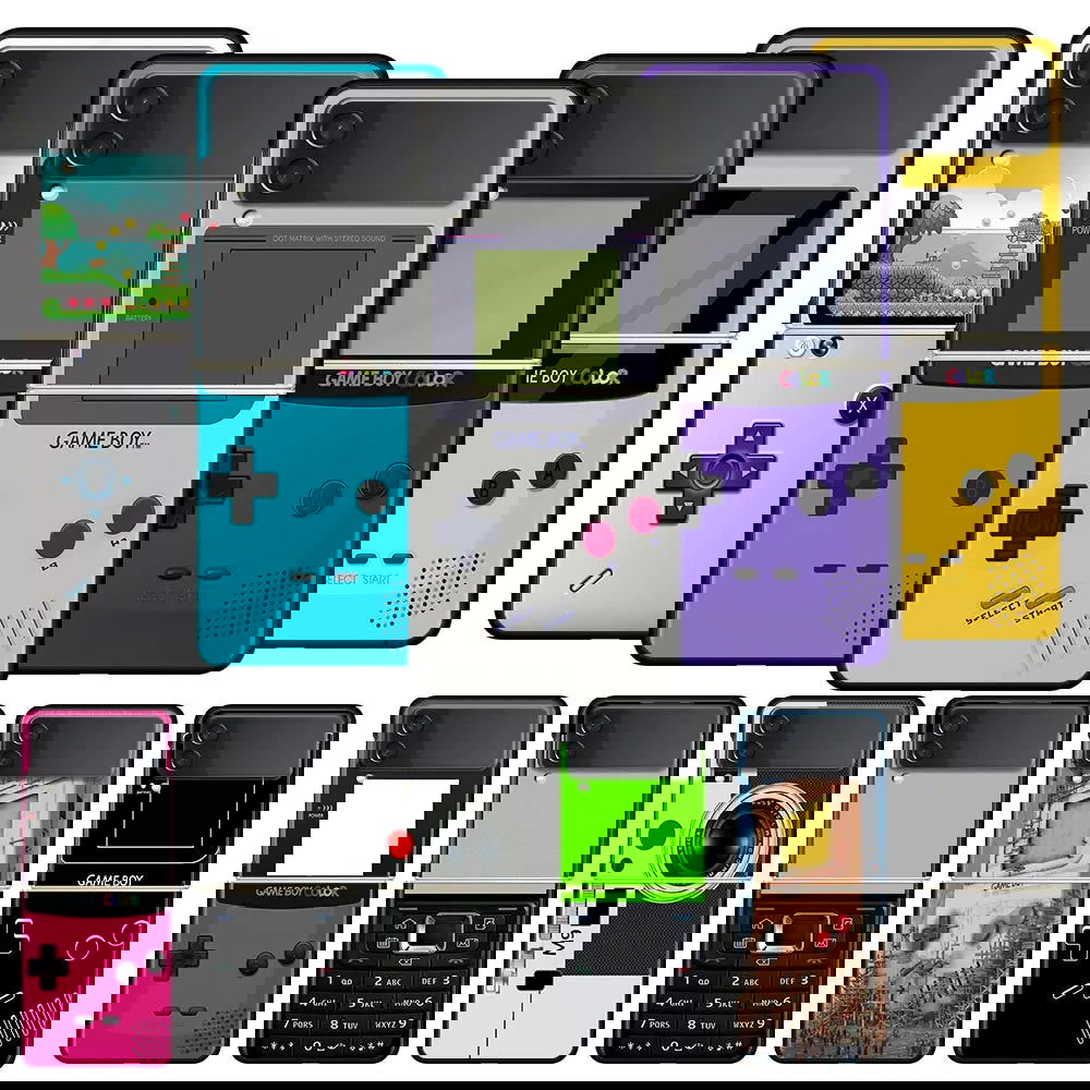 Retro Gameboy Phone Case For Samsung Galaxy Z Flip 4 5 3 Fold - Vivid Setups