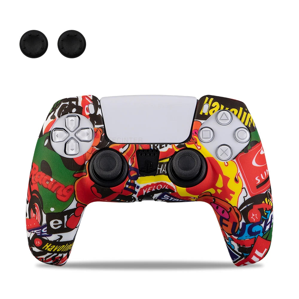PS5 Controller Silicone Skin Sleeve & Thumb Grip Set - Vivid Setups