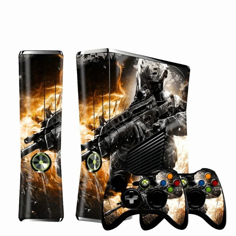 Spider Man or Call of Duty Vinyl Skin Sticker Set For XBOX 360 Slim Console and Controllers - Vivid Setups