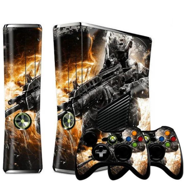 Xbox 360 Slim & Xbox 360 S Console & Controllers Vinyl Skin Stickers - Vivid Setups