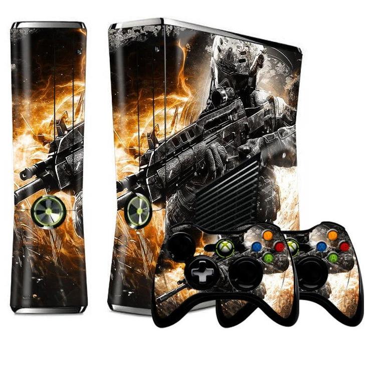 Xbox 360 Slim & Xbox 360 S Console & Controllers Vinyl Skin Stickers - Vivid Setups